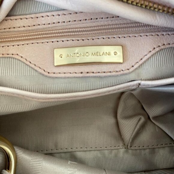 Y2K Antonio Melani Taupe Leather Hobo Shoulder Bag Bow Detail - Picture 7 of 8